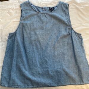 J Crew Blue Chambray Sleeveless Top